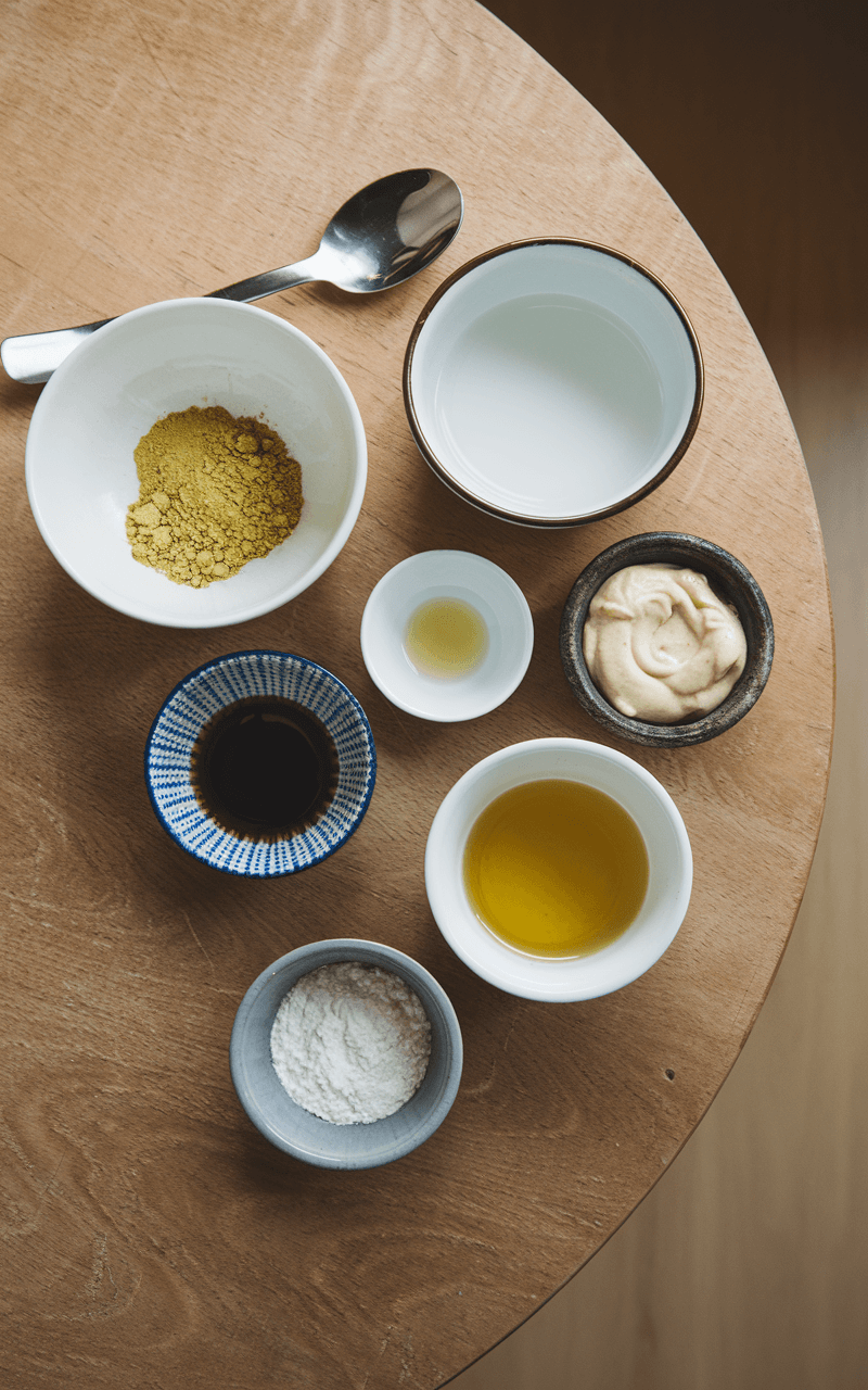 The ingredients needed for Wasabi Mayonnaise Sauce.
