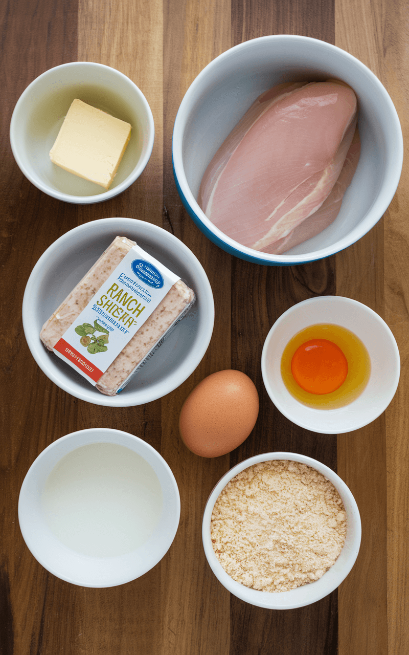 The ingredients needed for Ranch Chicken Tenders.