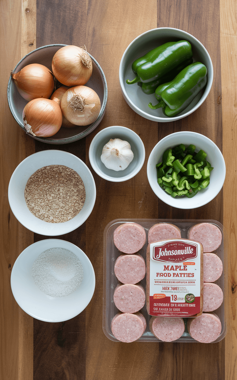 The ingredients needed for Air Fryer Sausage Patties.